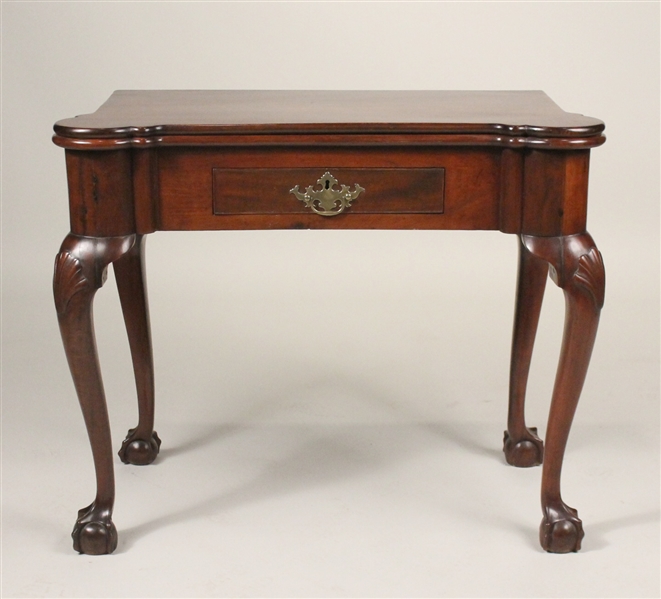 Queen Anne Mahogany Turret-Top Games Table