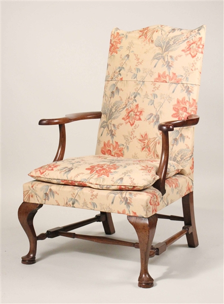Queen Anne Mahogany Lolling Chair