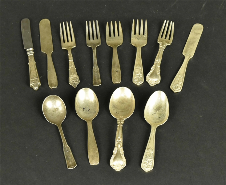 Five Sets of Silver Childrens Flatware Services