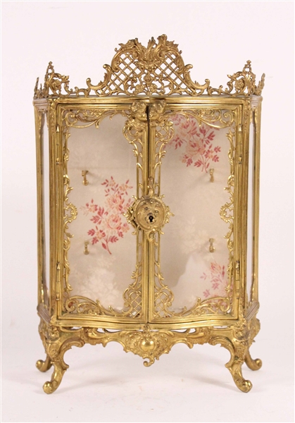 Diminutive Louis XV Style Gilt Metal Cabinet