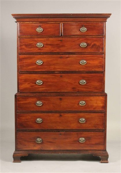 Chippendale Mahogany Chest on Chest