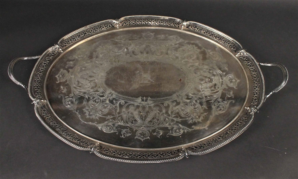 Silver Plated Double Handled Tea Tray