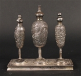 Chinese Export Silver Three Piece Oil Set 