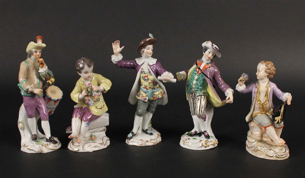 Five Meissen Porcelain Figures