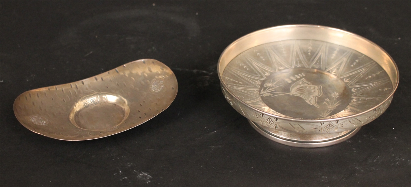 Two Asian Silver Small Bowls