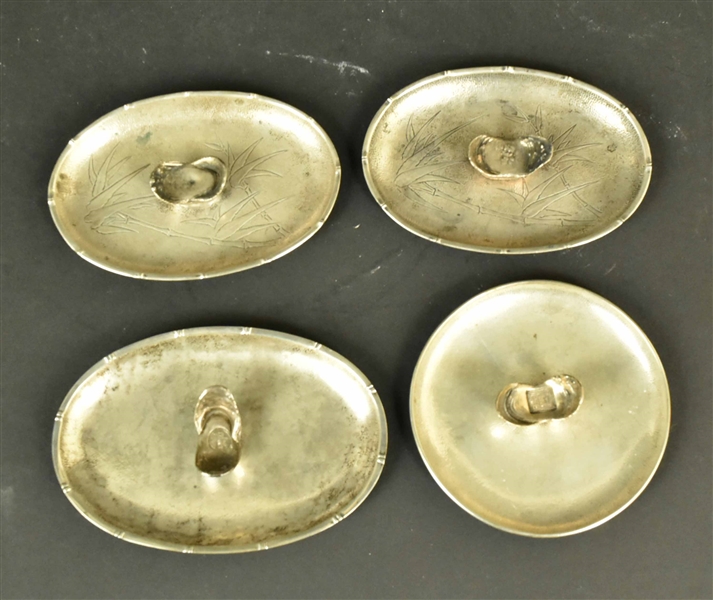 Four Chinese Silver Ash Trays
