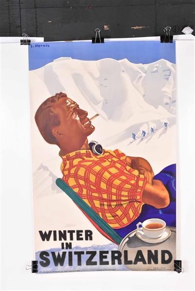 Original Winter in Switzerland Advertising Poster