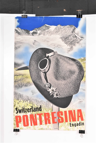 Original Pontresina Swiss Advertising Poster
