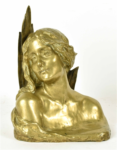 Bronze Bust of Woman, Maurice Bouval