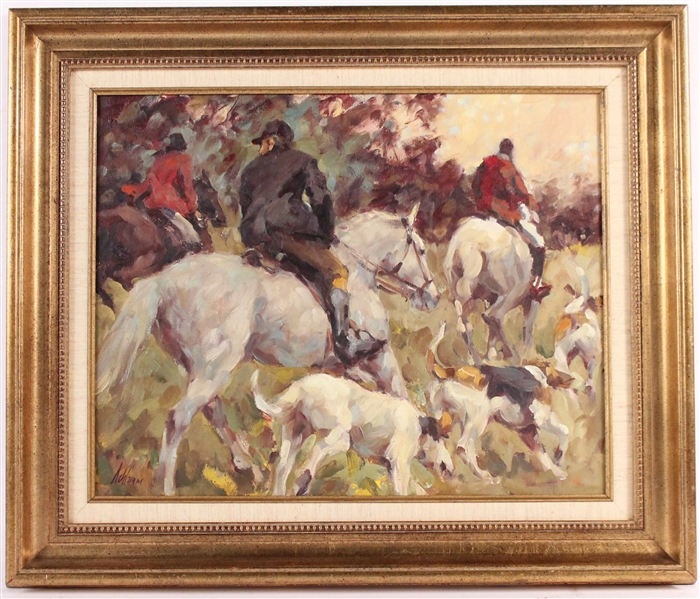 Oil on Canvas Hunt Scene