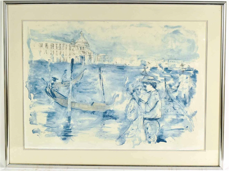 Lithograph, Venetian Scene, Edna Hibel Plotkin