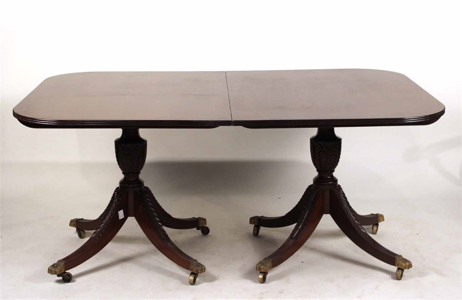 Neoclassical style Mahogany Two Pedestal Dining Table