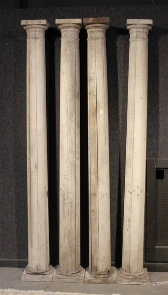 Four White-Painted Wood Columns