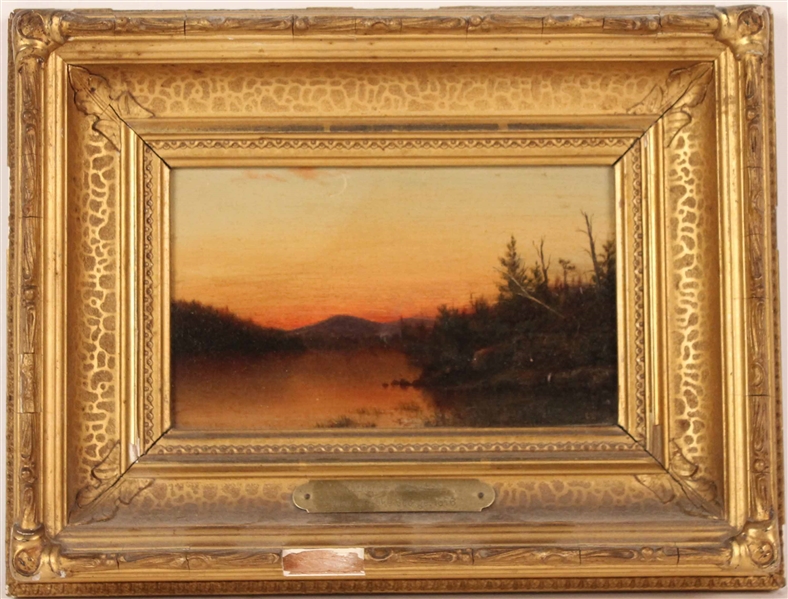 Oil on Board View Lake George Katherine W Newhall
