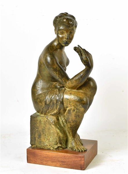 Bronze, Seated Woman, Renzo Baroldi