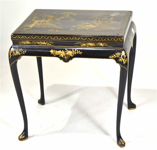 Chinese Black-and-Gold Lacquer Side Table
