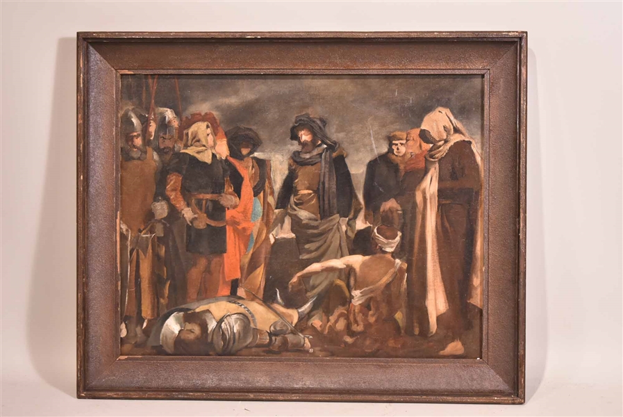 Oil on Canvas, Medieval Battle Scene