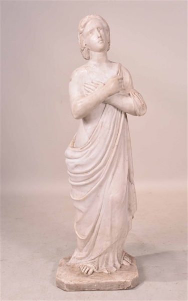 Carved Marble Figure of Woman 