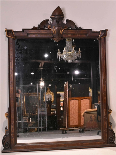 Renaissance Revival Parcel-Gilt Walnut Mirror