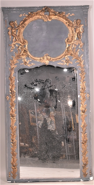 Louis XV-Style Parcel-Gilt Trumeau Mirror