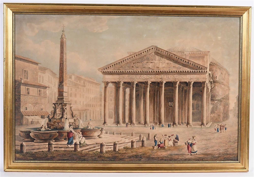 Watercolor, The Pantheon, Abraham Ducros