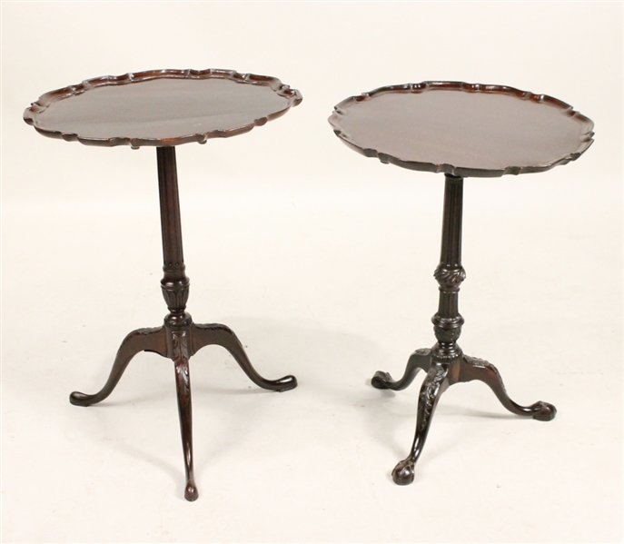 Two Similar Mahogany Piecrust Tilt Top Tea Table