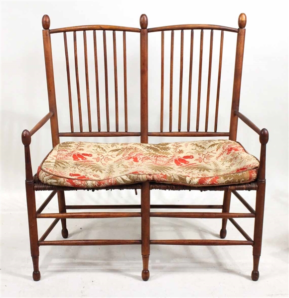 Maple Rush Seat Two Seated Settee