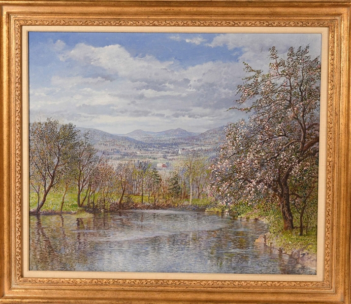 Oil on Canvas, Riverscape, Carl Wuermer