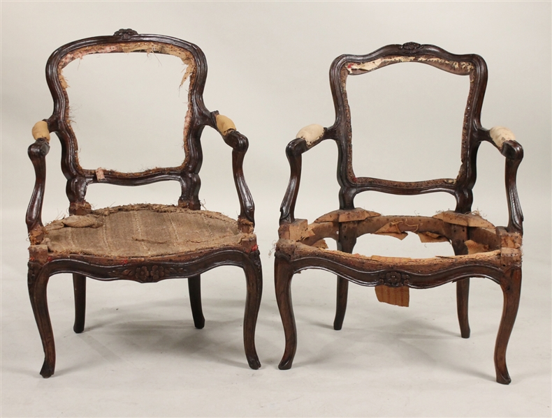 Two Similar Louis XV Open Armchair
