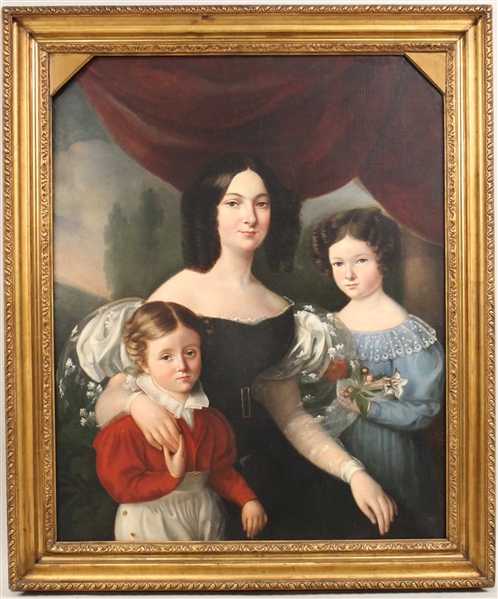 Oil on Canvas Mother with Children