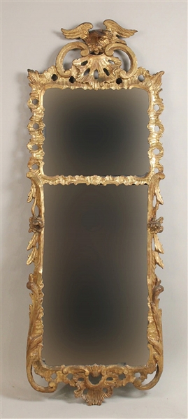 George II Giltwood Rococo Two Part Mirror