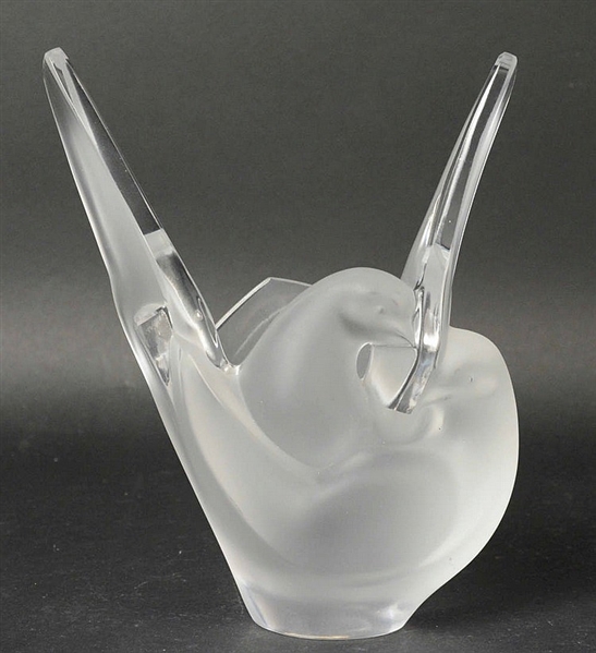 Lalique Frosted Glass Dove Vase