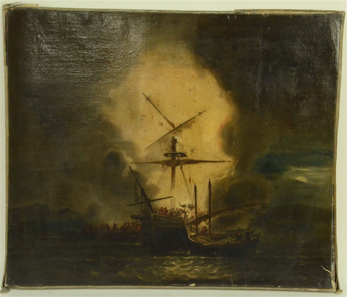 Oil on Canvas, American Maritime Battle