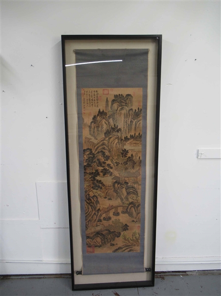 Oriental Paper Scroll of Mountain and Valley