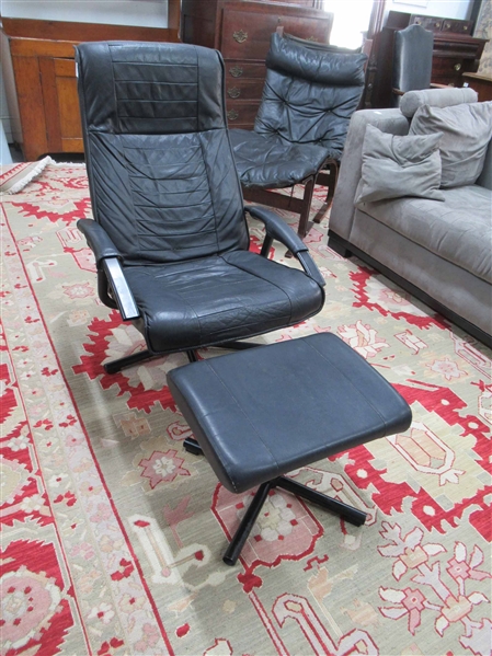 Black Leather Reclining Armchair