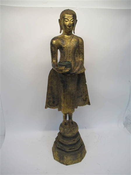 Thai Gilt Metal Figure of Deity