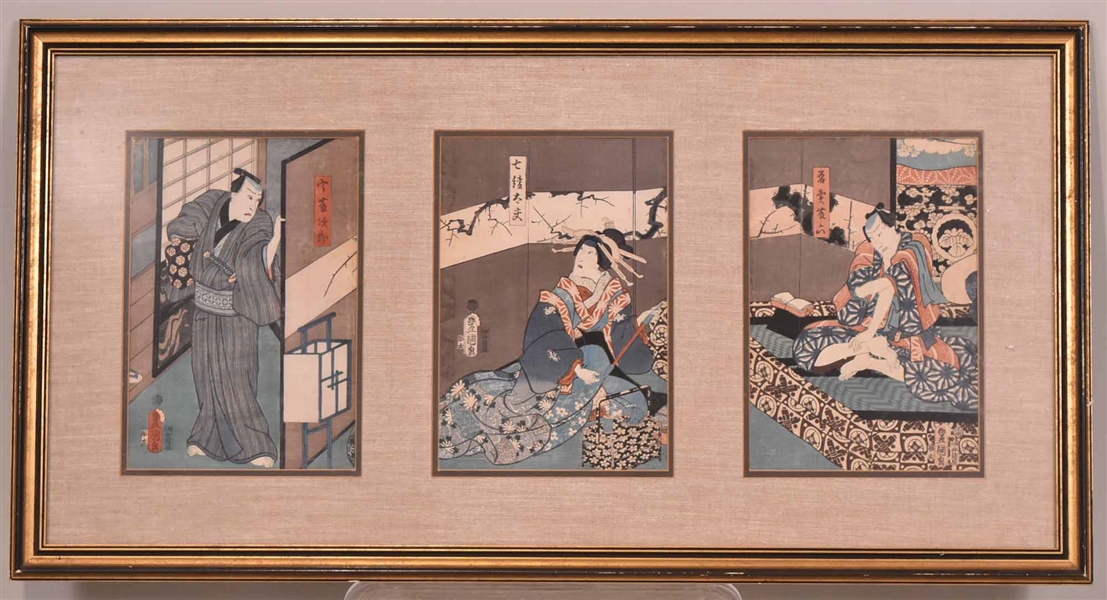 Woodblock Triptych, "Uto Jito," Utagawa Kunisada