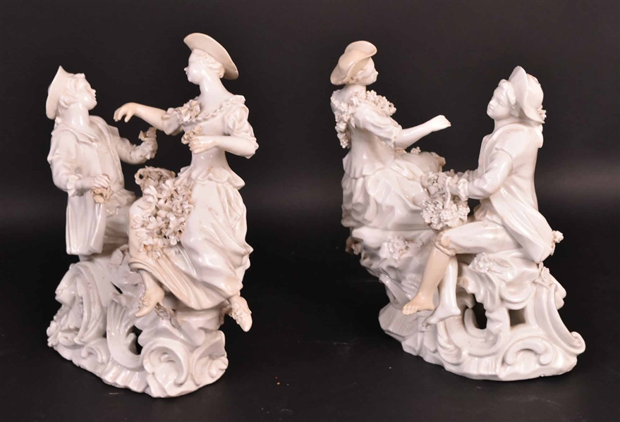 Pair of Blanc de Chinese Porcelain Figures