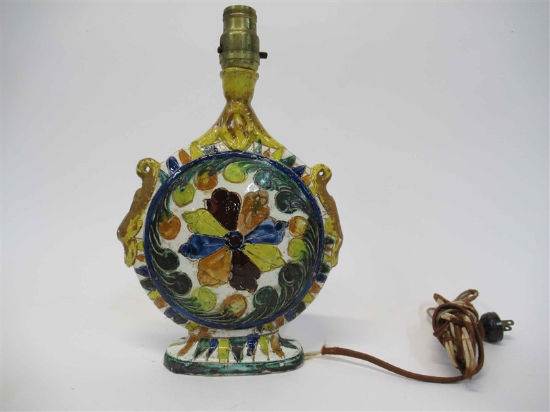 Italian Art Pottery Vase mounted as lamp