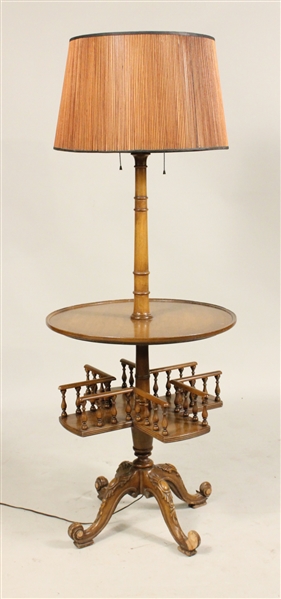 Regency Style Walnut Table Floor Lamp