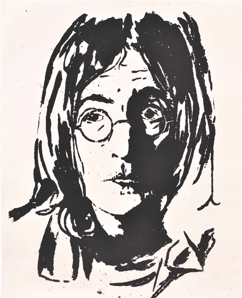 Unframed Lithograph of John Lennon Portrait