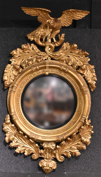 Neoclassical Part-Ebonized Giltwood Mirror