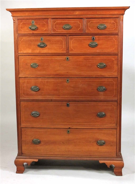 Federal Inlaid Cherrywood Tall Chest of Drawers