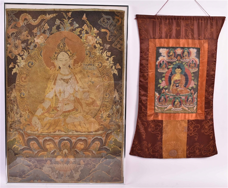 Chinese Deity Textile Panel