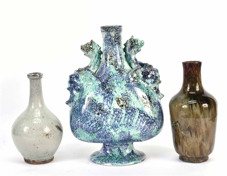 Two Glazed Urbanware Vases
