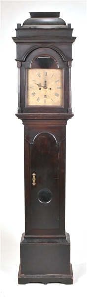 Queen Anne Brown-Stained Cherry Tall Case Clock