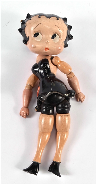 Betty Boop Wood Jointed Doll, Black Dress