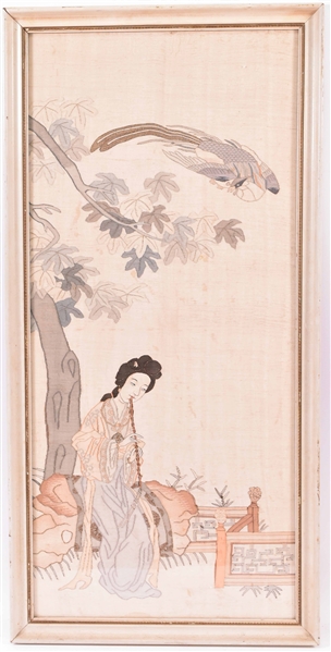Chinese Silk Panel of a Female Immortal
