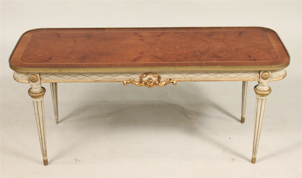 Louis XVI Painted and Inlaid Shaped Low Table