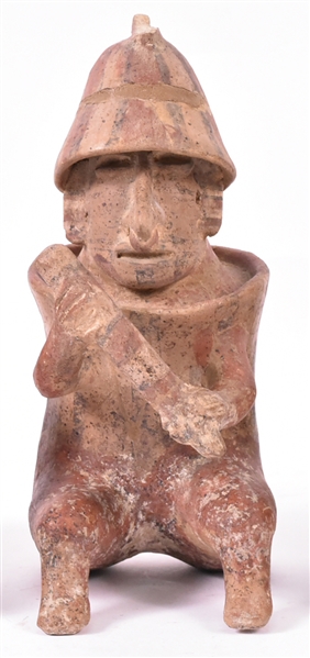 Jalisco Pottery Figure of Seated Man